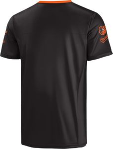Camiseta Negra con Cuello en V de los Orioles de Baltimore, Logotipo Naranja, Poliéster Resistente, Diseño de Mascota - Product Image 3