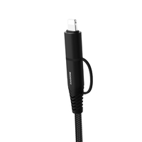 Kabel Data Modorwy Baru 4-in-1 USB 3.0/micro/Type-C Pengisian Cepat Berbahan Aluminium Kepang untuk Ponsel dan Komputer