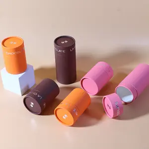 Tubo de cartón de vela impresa Tubo de papel reciclable Lata de papel Tubos de cartón de embalaje. Bálsamo labial. Desodorante. Barras de loción