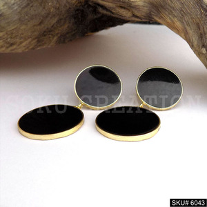 Pendientes colgantes de latón chapados en oro con estilo hechos a mano para mujer, diseño de esmalte a la moda, joyería de moda para cristianos - Product Image 2