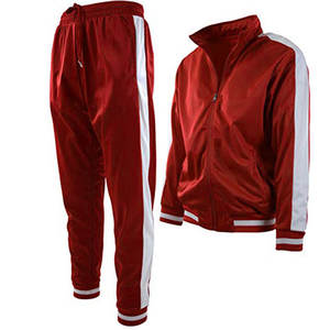 Ensemble de jogging de sport à capuche 100% coton pour homme avec veste de piste d'équipe et pantalon de survêtement - Product Image 1