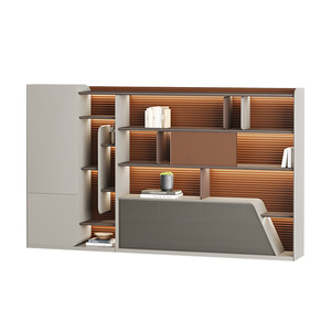 Premium Walnut Office Desk High <b>End</b> Ergonomic L Shape Computer <b>Table</b> Modular Commercial Furniture Executive Workstation - Product Image 2