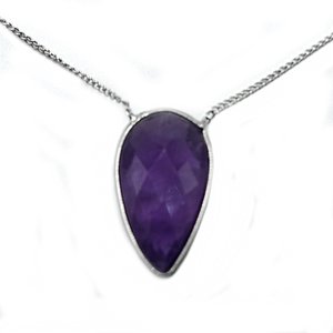 Dainty Minimalist Amethyst <b>Choker</b> Necklace Dainty <b>Sterling</b> <b>Silver</b> Wedding Jewelry with Rhodium Plating Gift Item - Product Image 1