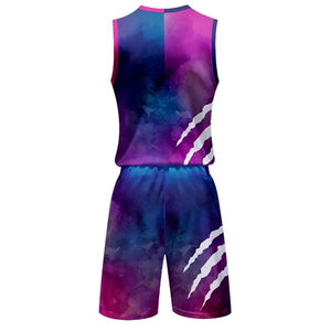 2026 Best Selling 100% Polyester Sleeveless Sportswear Custom Jersey Basketball Uniform <b>Printed</b> <b>Mesh</b> Shorts Breathable Plus Sets - Product Image 2
