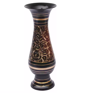 Vase en laiton poli argent et or de style moderne cadeau décoratif de décoration de table avec boîte cadeaux de décoration de maison de style indien - Product Image 2