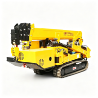 Mini-grue araignée industrielle multi-alimentation à commande sans fil sur chenilles en caoutchouc, hauteur de levage 6,5 m pour la rénovation intérieure