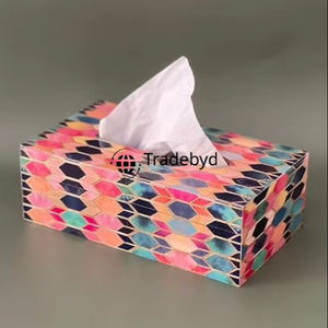 Porte-mouchoirs en rotin de qualité supérieure, écologique, à motif carré, pour table ou comptoir, Tradebyd - Product Image 1