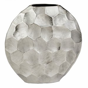 AK latón geométrico redondo Metal plata níquel Metal florero maceta para decoración del hogar Mesa interior - Product Image 1