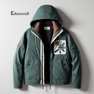 Veste d'hiver en toile épaisse pour homme, résistante à l'eau, coupe-vent, écologique, col à capuche, chaude, streetwear, pour le froid - Product Image 6