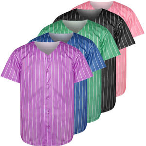 Maillot de baseball uni à manches courtes, motif uni, faible MOQ, doux, prêt à l'impression - Product Image 2