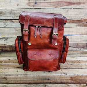 Bapa de cuero genuino hecho a mano, estilo deportivo, Trekking Rusa para hombres y mujeres, bolsa de lona personalizada Unisex para viajes y senderismo - Product Image 1