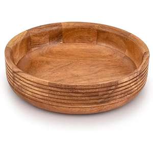 Forma personalizada Mejor venta de madera Tazón para servir Fabricante Nuevo diseño Pulido Tazón para servir de madera de la India - Product Image 3