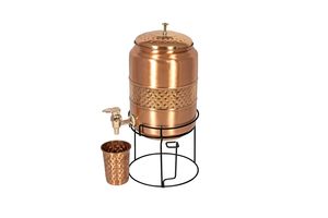 Best Quality Handmade Half Hammered Copper Metal <b>Water</b> Dispenser Customized Logo <b>Water</b> Pot <b>Container</b> in Low Price - Product Image 3