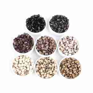 Extension de cheveux Micro anneaux en silicone Perles, liens, boucles et lot de sertissage Extensions de cheveux en vrac Anneaux de couleur - Product Image 1