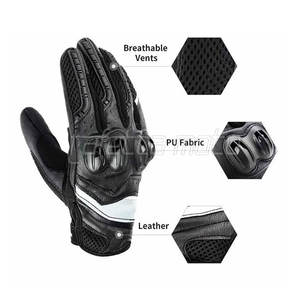 Gants de moto légers en cuir véritable Nouvelle arrivée Prix raisonnables Gants de moto de longueur régulière - Product Image 2