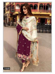 Nuevo Diseño de Salwar Kameez Pakistaní Formal, Tela de Mezcla de Seda, Bordado Elegante, Traje de Tres Piezas para Ocasiones Especiales, por Exportación - Product Image 4