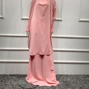 Ensemble 2 pièces pour Ramadan Eid Jilbab de prière musulmane Robe longue Abaya Khimar Hijab Robe Kaftan Niqab Femme Casual Dubaï Mariage - Product Image 6