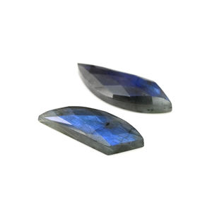 Labradorite de Madagascar naturelle 8x20mm Cabochon de pierres précieuses en vrac faisant 925 boucles d'oreilles en argent Sterling faites à la main bijoux de mode - Product Image 2