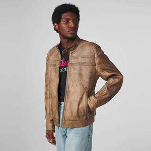 Veste en cuir marron Vintage Racer pour homme-Style motard classique pour un usage quotidien et la conduite de moto - Product Image 2