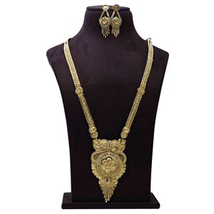 Venta al por mayor de joyería de moda 14K 18K 24K chapado en oro formando collares largos conjunto de latón relleno de oro joyería de diseño Floral tradicional - Product Image 1
