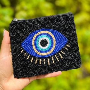 High Quality Cowboy Beaded <b>Pouch</b> Multi-Colour Western <b>Mini</b> Coin Purse with Zipper Closure Handcrafted Canvas Fashion Accessory - Product Image 2