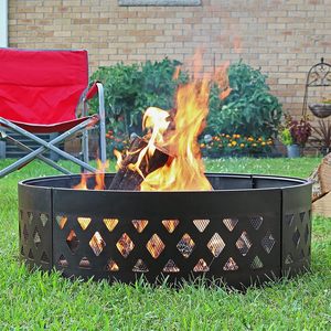 Factory Price Firepit <b>Ring</b> Galvanized Steel With High Temperature Paint Smokeless Mini Firepit <b>Burner</b> Campfire Wholesales OEM - Product Image 1