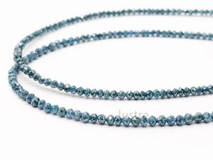 Cuentas de Diamante Azul, Excelente Corte Facetado, Rondelle, Buena Calidad, Certificado por Terceros, Marca LUSTRE, Joyería para Collares, Raro y Natural - Product Image 5