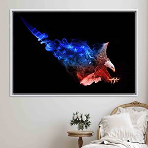 Tableau imprimé sur toile : Décoration patriotique moderne avec design graphique, TOILE ENCADRÉE BLANCHE - Product Image 1