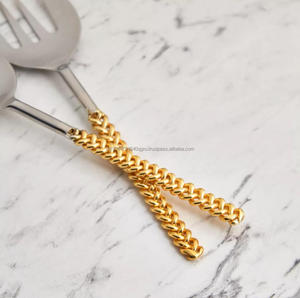 Premium Quality <b>Salad</b> Serving <b>Tools</b> Set of 2 Brass Antique Handle for Home Hotel Restaurant Wedding Party - Product Image 5