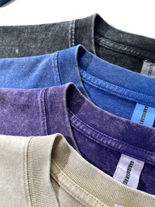 Camisetas Personalizadas con Lavado Ácido para Hombre y Mujer, 100% Algodón, Estilo Vintage Lavado, Antiarrugas, Estilo Hip Hop, Corte Holgado para Uso Casual - Product Image 3