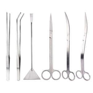 Kit d'outils d'aquascaping en acier inoxydable pour aquarium - Qualité supérieure, réutilisable, hygiénique, ciseaux pour plantes, pinces, spatule, ensemble d'instruments - Product Image 4