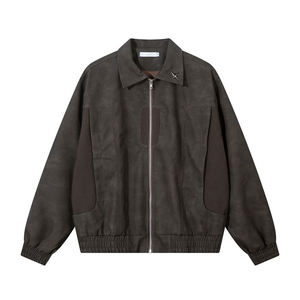 Chaqueta Vintage Americana de Piel Sintética para Hombre, Prenda de Vestir de Estilo Urbano, Holgada e Informal, con Cremallera - Product Image 1