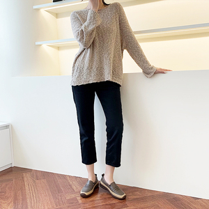 [JSHOE] Chaussures à enfiler confortables en cuir de vachette pour femmes mocassins cousus à la main chaussures de marche décontractées légères 3.5cm - Product Image 4