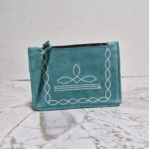 Mini bolsa de almacenamiento de cuero genuino delgada portátil, bolsa de almacenamiento de lápiz labial para auriculares extruido con resorte, bolsa para sobres de dinero, bolso de mano - Product Image 2