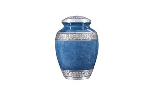 Blue Aluminium Human Ashes Adult Memorial Urn Funeral Cremation Urns <b>Large</b> Handcrafted - Product Image 6