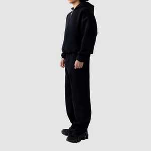 Fabricante de Chándales Casuales Extra Grandes Personalizados, Sudadera con Capucha Lisa con Cremallera, Pantalones Deportivos con Cordón, Ropa Urbana Regular de Peso Pesado - Product Image 2