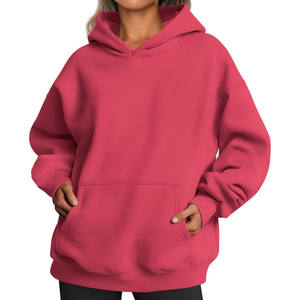 Vente en gros pas cher prix Drop-épaule polaire matériel femmes pull à capuche Streetwear femmes pull goutte épaule à capuche à capuche - Product Image 5