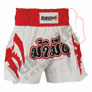 Haute qualité Kick Boxing MMA adultes Shorts de lutte taille élastique 100% polyester respirant Muay Thai Shorts avec logo personnalisé - Product Image 2