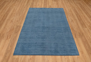Tapis bleu Gabbeh noué à la main en laine, tapis moderne bohème pour salon, chambre à coucher, décoration minimaliste pour la maison - Product Image 3
