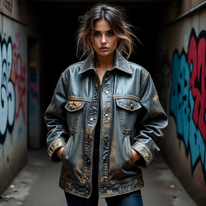 Chaquetas de cuero genuino de ajuste holgado de gran tamaño para Mujer | Chaqueta de cuero de oveja con hombros caídos para mujer - Product Image 4