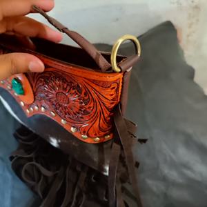 กระเป๋าสะพายข้างหนังวัวแบบตะวันตกคุณภาพระดับพรีเมี่ยม, กระเป๋าส่งเอกสารของผู้หญิงสไตล์โบฮีเมียนกระเป๋าใส่เหรียญกระเป๋าขนวัวตะวันตก - Product Image 3