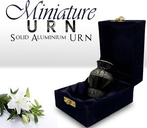 Small American Style Aluminium Cremation Urn with Customized Logo Velvet <b>Box</b> Wholesale Funeral Supplies Keepsake <b>Ashes</b> Holder - Product Image 5