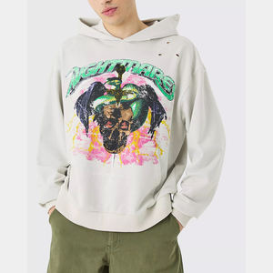 Sudadera con capucha moderna para hombre, 100% algodón, 400 g/m², ropa de invierno, transpirable, estilo vintage, efecto desgastado por el sol, logotipo personalizado, producción en fábrica - Product Image 1