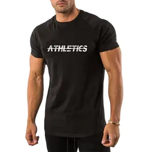Wholesale Manufacturer Custom Sports Bodybuilding Short Sleeve Slim Fit Running Sports Gym Slim Casual T Shirt