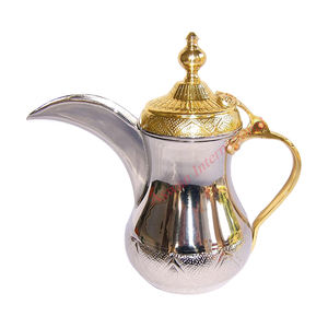 Tetera de café hecha a mano de alta calidad, recipiente de té con acabado dorado elegante, de latón antiguo, café árabe - Product Image 5