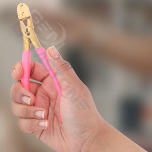 Professional Micro Ring <b>Bead</b> Removal Fitted 6mm/4mm Plier Tool for <b>Hair</b> <b>Extensions</b> Gold Stainless Steel Pliers Non-Slip Pink - Product Image 5