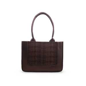 Brown Vintage Lady Casual Shoulder <b>Bag</b> Fashionable Single Zip <b>Crossbody</b> Handbag <b>Waterproof</b> PU/Polyester Model P54533 - Product Image 1