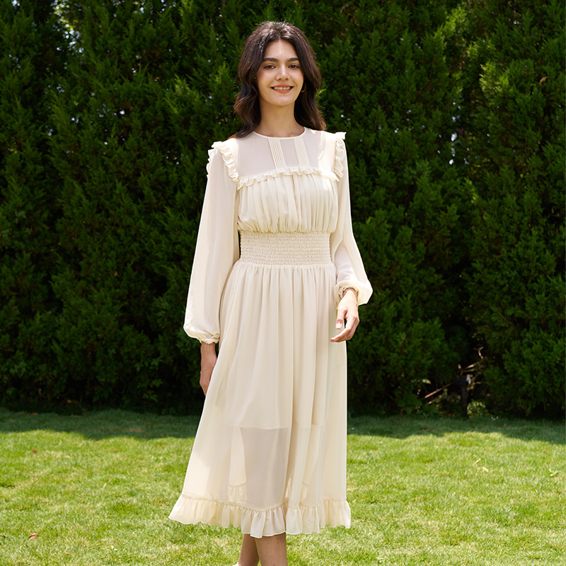 2026 Casual Full Sleeve O Neck Smocked High Waist Lace Boho Chic Dress Bohemian Midi Dress for Women| Alibaba.com 2026 Casual Full Sleeve O Neck Smocked High Waist Lace Boho Chic Dress Bohemian Midi Dress for Women| Alibaba.com