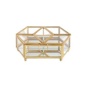 Boîte de rangement de bijoux en métal et en verre avec la boîte cosmétique de bijoux de forme personnalisée de qualité supérieure pour le Offre Spéciale - Product Image 2