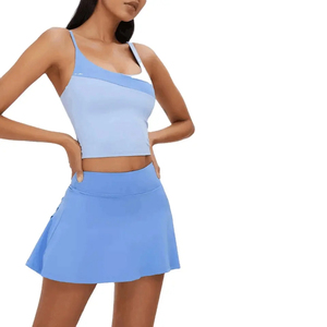 Wholesale Half Zip Tennis Dress Ladies Sports Waist Zip Sleeveless Women Golf Dress <b>Pickleball</b> Skirt Tennis Set - Product Image 4